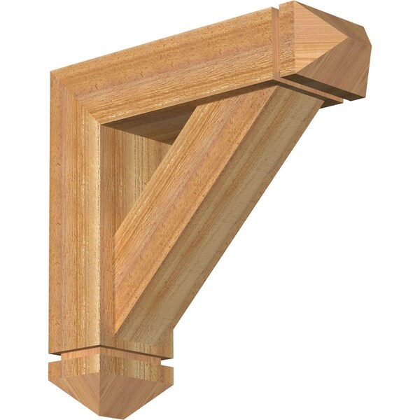 Ekena Millwork Traditional Arts and Crafts Rough Sawn Bracket w/ Offset Brace, Western Red Cedar, 6"W x 20"D x 20"H BKT0604X20X20TRA03RWR - main